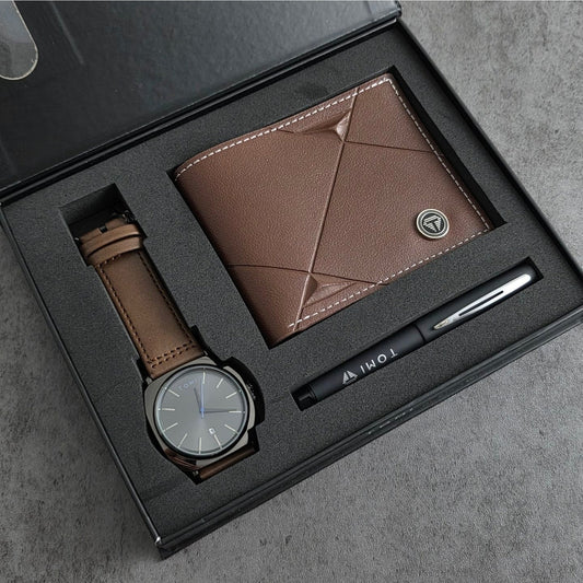 084 Gift Set Watch With Wallet & Pen Quartz